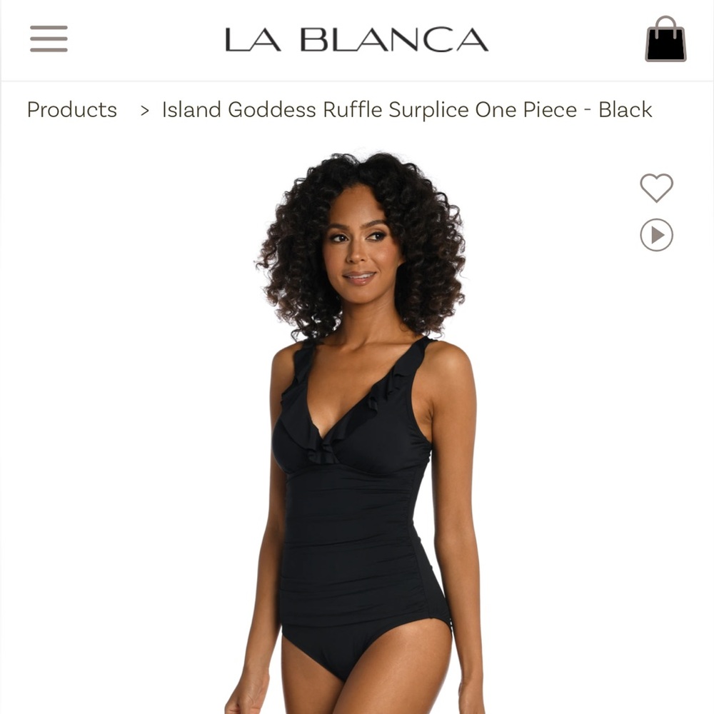 La Blanca - Island Goddess Ruffle Surplice One Piece - Black 14